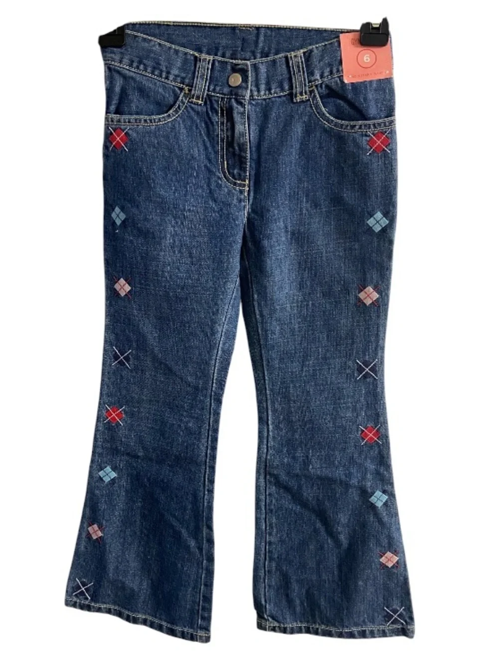 Gymboree Girls Jeans Flare Leg Embroidered Size 6 NWT